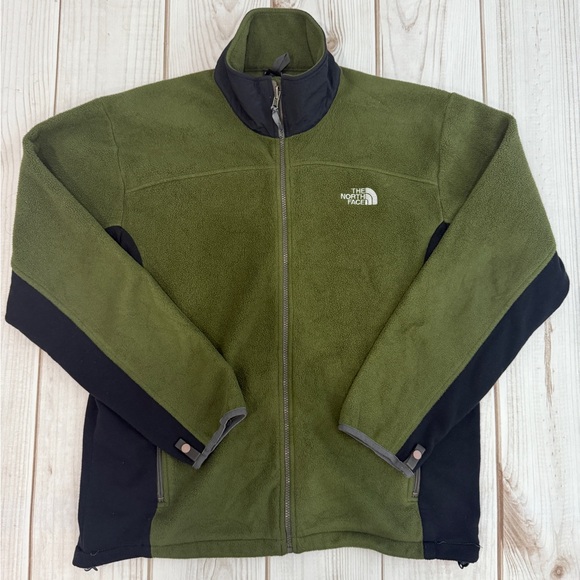 The North Face Men's Olive Green Fleece Jacket - Picture 1 of 6